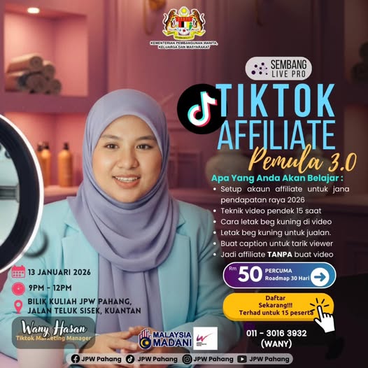 Wanita dan Ekonomi: Kelas Affiliate TikTok Pemula 3.0